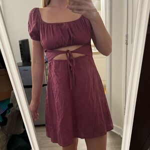 Mauve Dress with Cut-Out Design